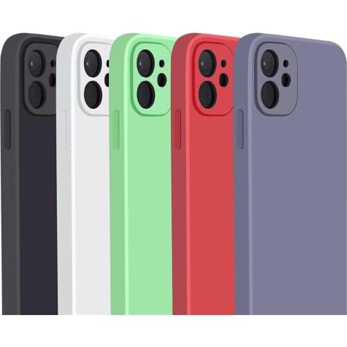 Luxury Original Square Liquid Silicone Soft Case For iPhone 11 Pro X XR XS Max 7 8 6 6s Plus SE 2 2020 11 8 Color Phone Cover