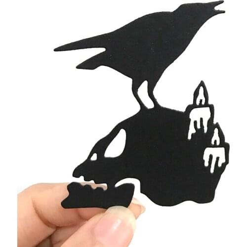 TOP EXPRESSION Halloween Bird Skull Scrapbooking Paper Die Cut Stencils Metal Craft Cutting Dies Embossing For Crads Making 2021