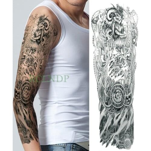 Waterproof Temporary Tattoo Sticker Lion full arm fake tatto big flash tatoo sleeve large size body art for men women girl lady