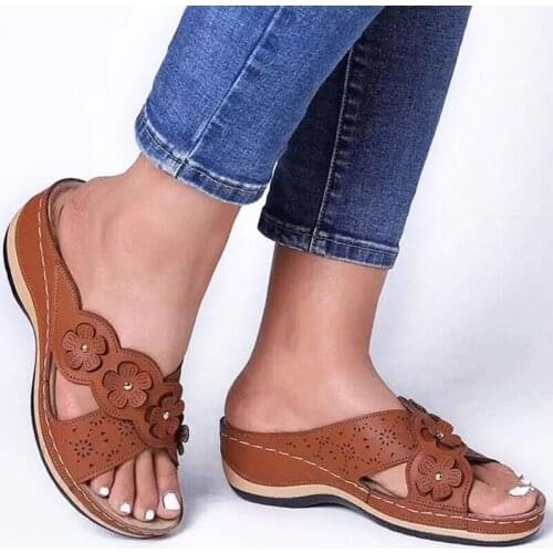 Women Sandals New Casual Summer Shoes Women Heels Sandalias Mujer Plus Size Woman Peep Toe Slippers Soft Bottom Wedges Shoes