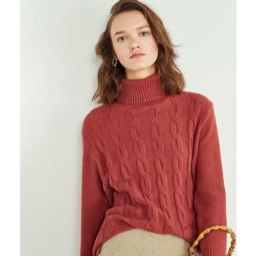 JECH2019 Winter Pullover Women Cashmere Wool Casual Computer Knitted Turtleneck Sweater Girls Sweaters Thick sweater