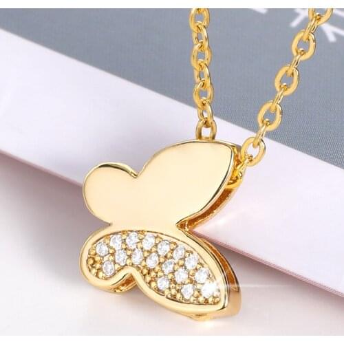 Gold Color Chain Butterfly Pendant Necklace Women Statement Collares Bohemian Beach Jewelry Gift Collier Cheap 2021