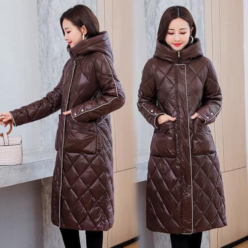 Winter Clothes Women Fashion Outwear Casual Jacket Winter Coat All-Match Hooded Warm Loose Thick Long Parka Women