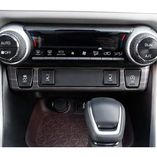 1pc car sticker stainless steel Central control adjustment panel decoration cover for 2019 2020 Toyota RAV4 RAV 4 MK5