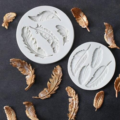 1PC Birds Feathers Silicone Mold DIY Fondant Cake Decorating Tools Chocolate Soft Candy Cake Decorating Silicone Lace Mold