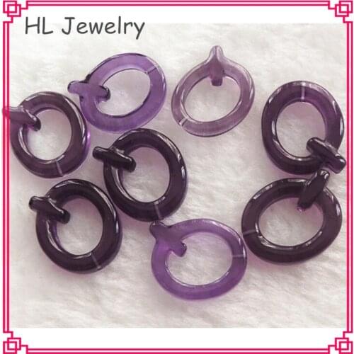 10PCS/Lot Handmade 15MM Letter Q purple crystal Loose Beads For DIY Jewelry