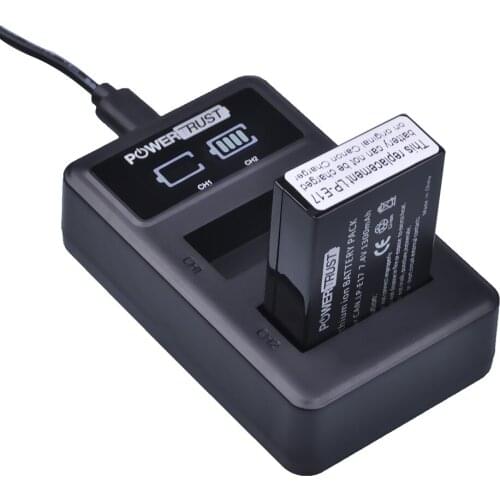 1x LP-E17 LPE17 LP E17 1300m Camera Battery + LED USB Dual Charger for Canon EOS M3 M5 M6 Rebel T6i T6s T7i 750D 760D 8000D 800D