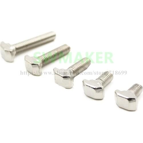 20pcs M5 M6 M8*10/12/16/20/25mm Carbon steel T type Nuts Fastener Connector For EU Standard 2020 3030 4040 Aluminum Profile