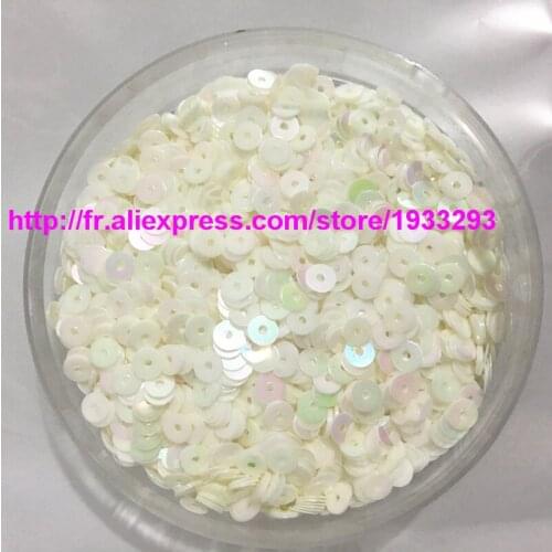 30g(5000pcs) 4mm Brilliant Cream Color Flat Round Loose Sequins Paillettes Sewing Wedding Crafts Kids DIY Hair Accesory