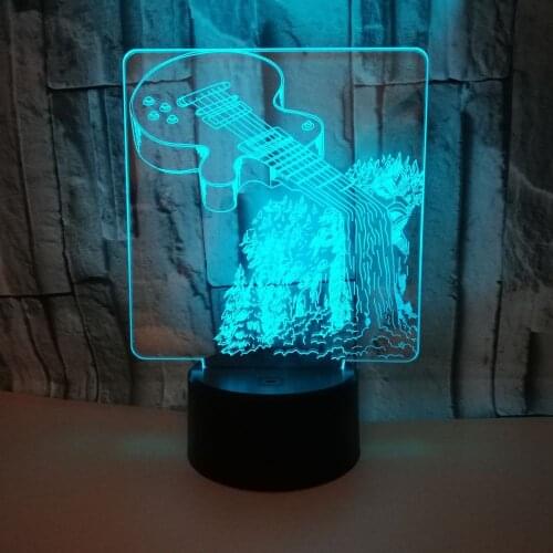 3D LED Night Light Musical Instruments 7 Color Change Table Lamp Amazing Visualization Optical 3D Lamp