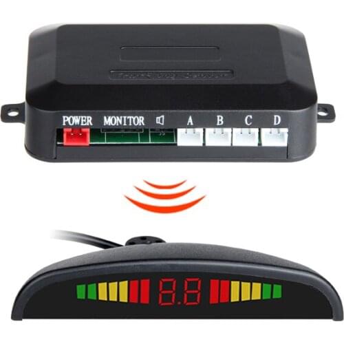 4 Sensors Auto Car Reverse Assistance Backup Radar Monitor System detector de radar LED Display Wireless Car Parking Sensor Kit