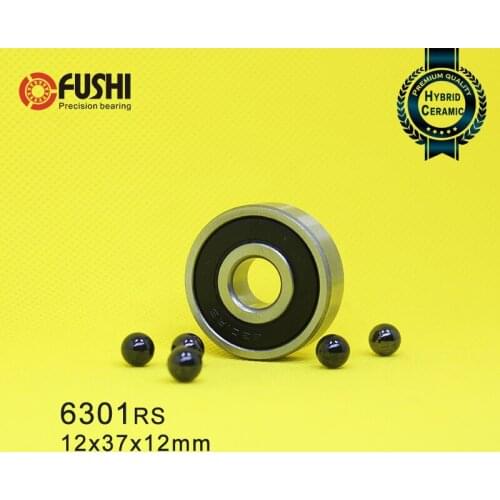 6301 Hybrid Ceramic Bearing 12*37*12 mm ABEC-1 1PC Industry Motor Spindle 6301HC Hybrids Si3N4 Ball Bearings 3NC 6301RS