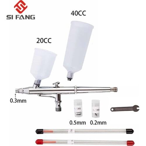20cc 40cc Airbrush Spray Gun Gravity Feed Double Action Air Brush Set Cake Tattoo Nail Art DIY Tool 0.2mm 0.3mm 0.5mm nozzle