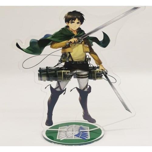Attacking Giant Levi Ackerman Eren Jaege Mikasa Ackerman Series Figure Anime Cartoon Humanoid Stand Desktop Ornaments