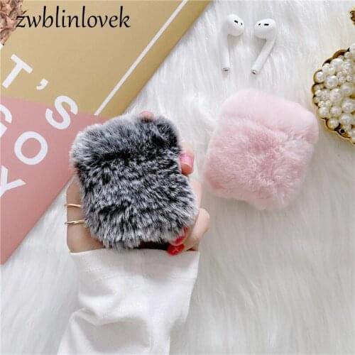 Fashion plush fur case for AirPods1/2 pro 3 warm charging box wireless bluetooth headset protective cover coke