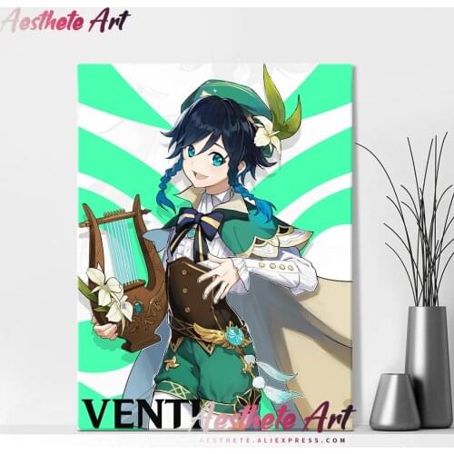 Venti Genshin Impact Home Decor Canvas Posters Prints Decoration Art Wall Pictures Living Room Painting
