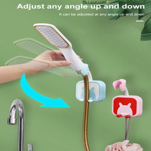 Shower Holder Adjustable Shower Head Bracket Universal Non Perforated Fixed Seat Shaking Head Shower Base Bathroom Supplies