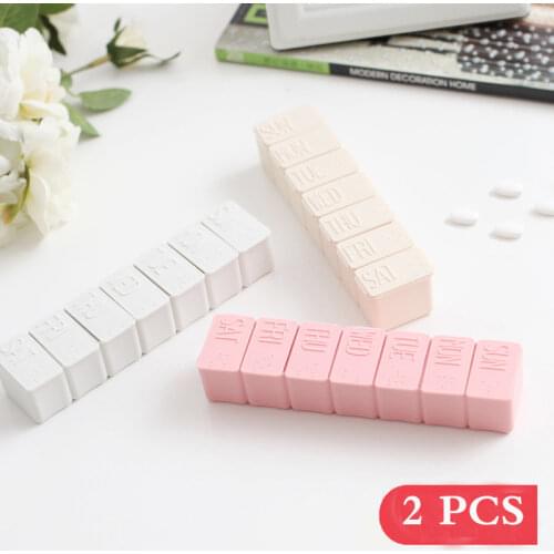 2Pcs/Set Travel Pill Box Holder Weekly Medicine Storage Organizer Container Drug Tablet Dispenser Independent Lattice Pill Case