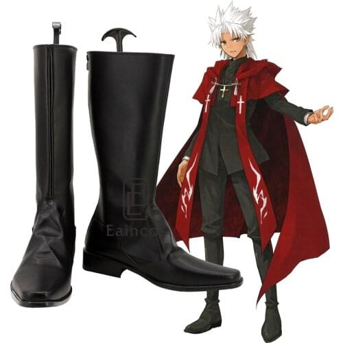 Fate/Apocrypha Shirou Kotomine Cosplay Shoes Fate/Grand Order Black Boots Custom-made