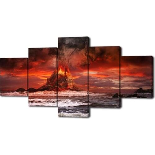 Volcano Wall Art Poster Canvas Painting Nordic Wall Pictures Living Room Home Decor No Frame