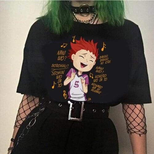 Haikyuu Fashion Japanese Anime T Shirt Men Satori Tendou Funny T-shirt Casual Cool Streetwear Tshirt Couple Hip Hop Top Tee Mal
