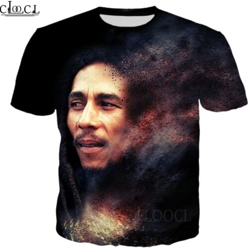 HX Popular Singer Bob Marley 3D Print Men Women Fashion T-shirts Harajuku Clothes Tops Oversized Tee Shirts Tops Drop Shipping