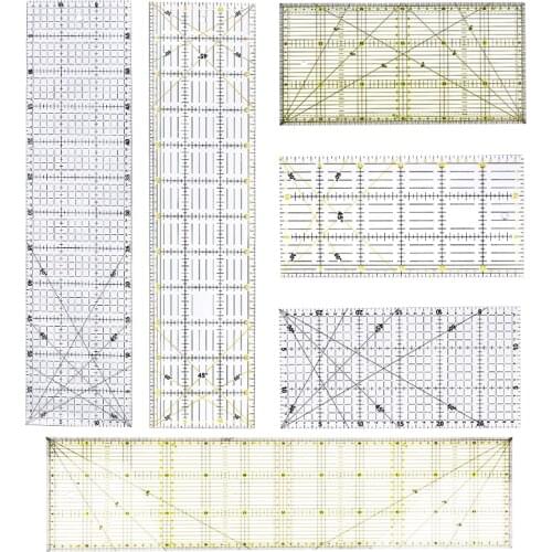 Imzay Acrylic Patchwork Aligned Ruler Transparent Drawing Ruler Office School Sewing Measuring Supplies Sewing Tailor Tools