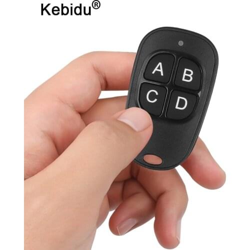 Kebidu 4 keys Wireless Remote Control Garage Door Gate Key Fob 433Mhz Duplicator Copy Clone Code Scanner Remote Control Door Key