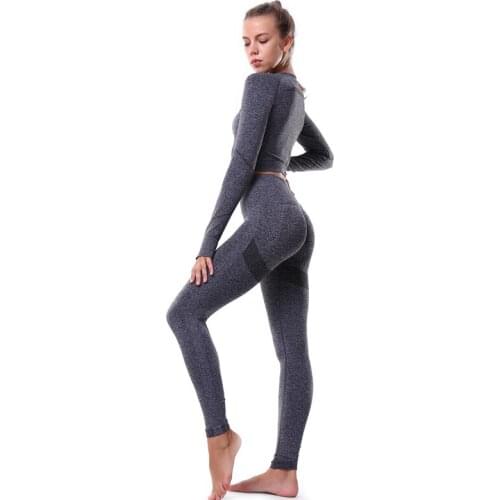 Yoga Sets Women Gym Sports Set Elastic Sports Hight Waist Leggings Sportswear Workout Sets Women Yoga Sets Women Gym Sports Set
