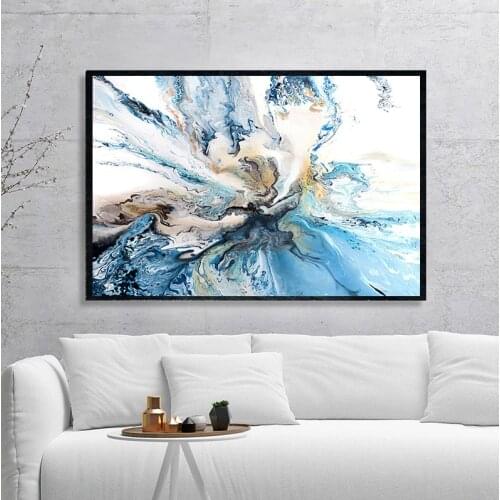 Colorful Ocean Large Abstract Poster Canvas Art Landscape Oil Painting Wall Pictures For Living Room no frame