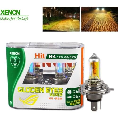 XENCN H4 12V 60/55W P43t 2300K Halogen Headlihgt Replace Upgrade Super Yellow Light Car Bulbs Free Shipping 2Pcs 8411GDE