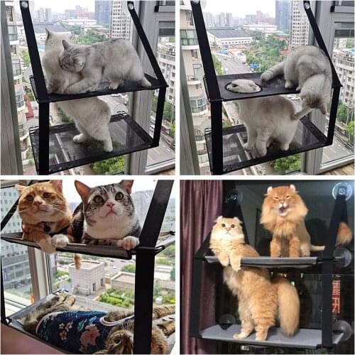 Pet Beds Cute Pet Hanging Beds Bearing 10kg Cat Sunny Window Seat Mount Pet Cat Hammock Comfortable Cat Pet Bed Shelf Seat Beds