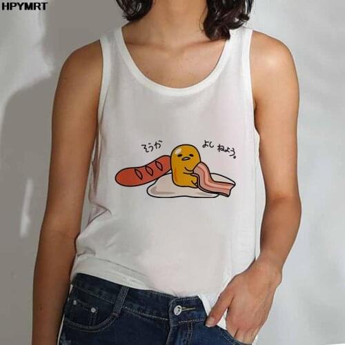Tank Tops for Women 90s Cartoon Funny Eggs Print Lady Vest Top Woman Kawaii Graphics Summer Ladies Sleeveless Female Tee Clothes