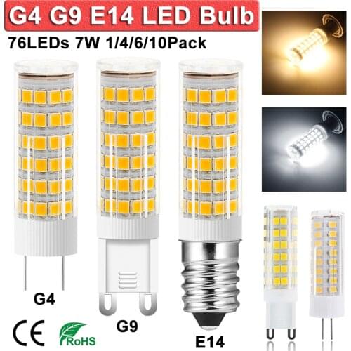 G4 G9 E14 Mini LED Bulbs SMD2835 7W Corn Light Home Indoor Lighting Replace 60W Halogen For Chandelier Spotlight AC85-265V Lamp