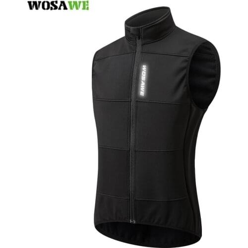 WOSAWE Mens Winter Warm Outdoor Cycling Vest Sleeveless Jacket Travel Hiking Fishing Running Golf