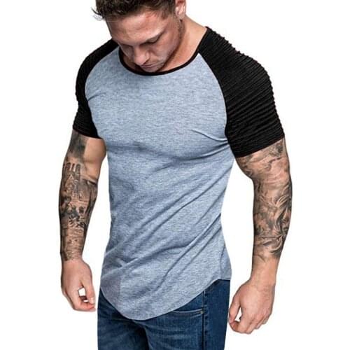 Men T-Shirts 2019 Summer New Raglan Short Sleeve T Shirt Men Slim Fit Tops Tees Casual Solid Streetwear T Shirts Mens Clothing