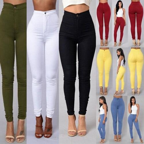 New Hot Sale Ladies Casual Leggings Thin High-waist Stretch Multicolor Pencil Pants Skinny Candy-colored Jeans