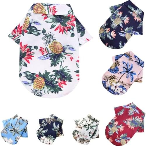 Pet Dog Clothes For Small Dogs Clothing Summer Floral Beach Pet Printed Clothes For Dogs Cat Shirt Jackets Coat T-Shirt Hawaiian