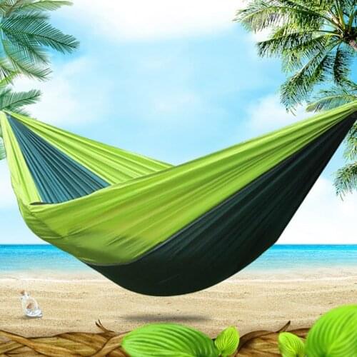 Portable Outdoor Camping Hammock High Strength Parachute Fabric Hanging Bed Hunting Sleeping Swing Survival Garden Outdoor Hike