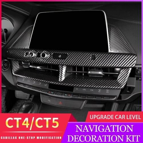 Car Central Control Navigation Frame For Cadillac CT4 CT5 Dashboard Air Conditioner Outlet Interior Decoration Sticker