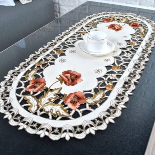 Vintage Embroidered Cloth Rectangular Wedding Table Cloth Event Party Banquet Home Decoration Table Cover Table Clot Table Cover