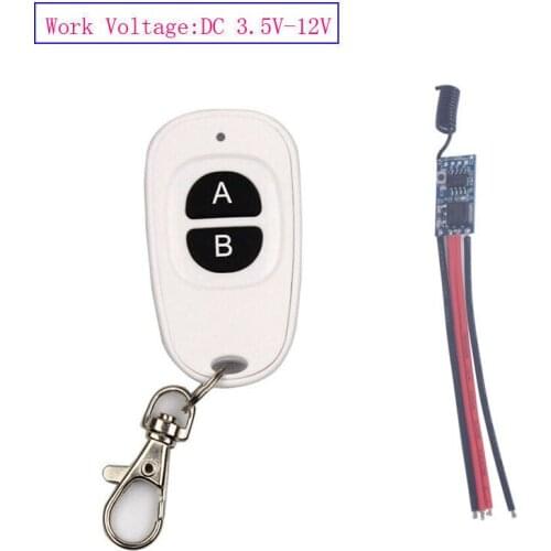 Sleeplion Mini Size 3.3V 4.2V 5V 6V 7.4V 9V 12V Relay Switch Remote Control No Sound Adjustable Micro Receiver 3.3V-12V Switch