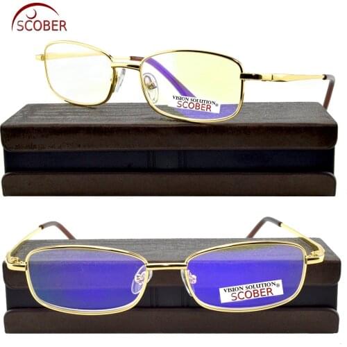 = SCOBER = Anti light Anti-fatigue Coated lens TV Computer Book Reading Glasses With Case +1 +1.5 +2 +2.5 +3 +3.5 +4