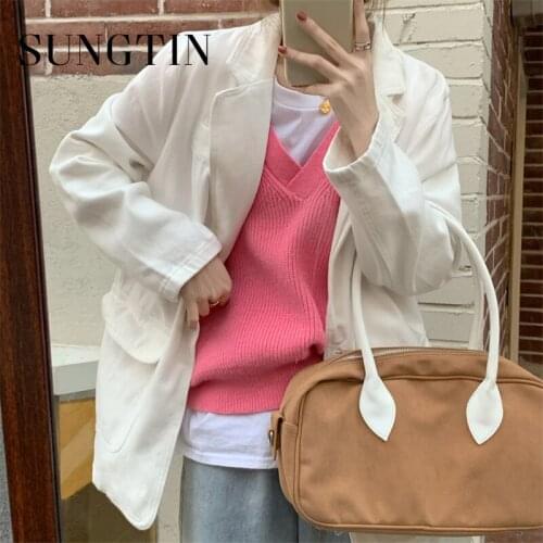 Sungtin Women's Denim Blazers