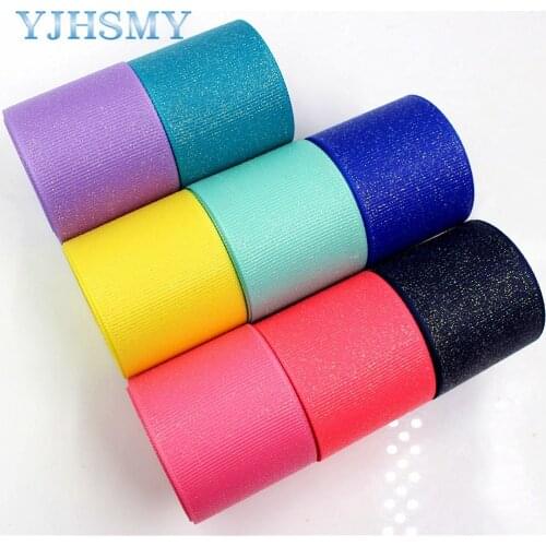 YJHSMY 175293 10 yards of solid color flash ribbons thermal transfer printing lattice wedding accessories DIY handmade materials