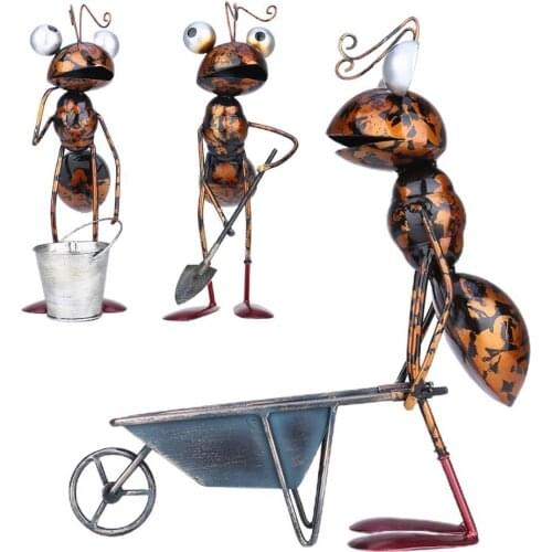 Ant Display Mold Decorative Interesting Exquisite Wrought Iron Ant Garden Statue Balcony Art Statue Sculpture Collectible ArtToy