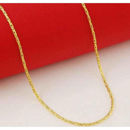High Quality 24K Gold Color Plated Necklaces Imitation Gold Chain Necklaces Jewelry Wholesale