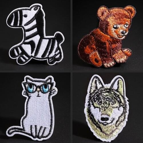 High quality embroidery patch lovely zebra teddy bear childrens Jacket backpack decoration DIY sewing Ironing on clothes Decal