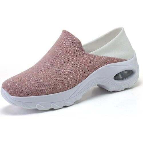 Woman Vulcanized Shoes Sneakers Ladies Round Toe Womens Fashion Breathable Casual Platform Walking Hiking Slip on Female Solid