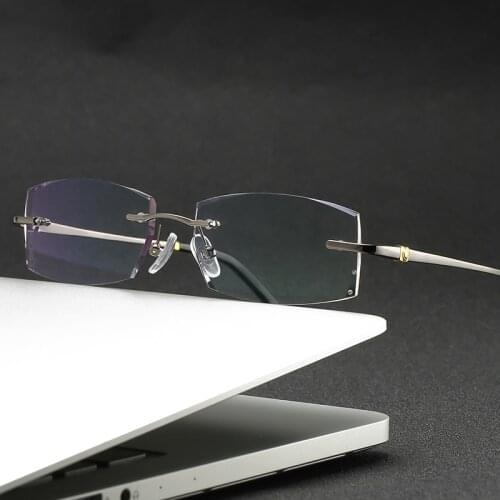 ZIROSAT 58127 Titanium Alloy Glasses Frame 2021 New Men Rimless Prescription Square Eyeglasses Myopia Optical Eyewear